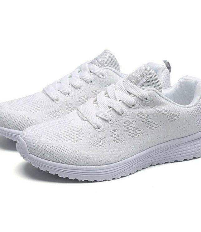 Women's Sneakers: Breathable Platform Trainers - Fashionable Flat Mujer Shoes - GrozavuShop