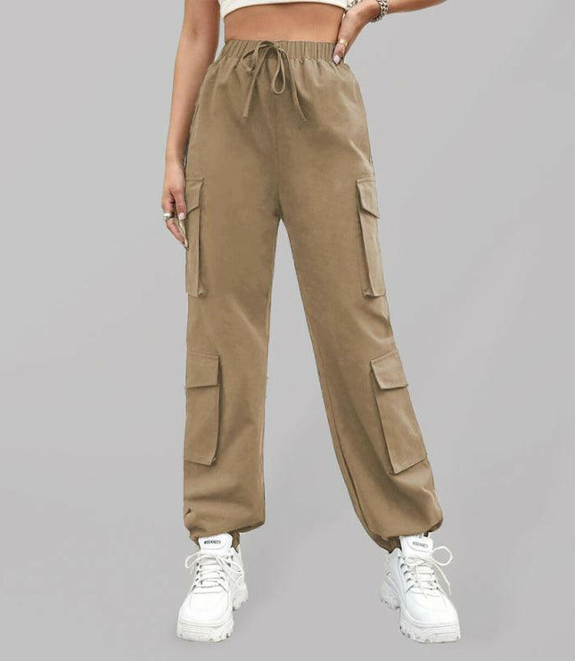 Women's Solid Color Sportswear Essential Cargo Pants - GrozavuShop